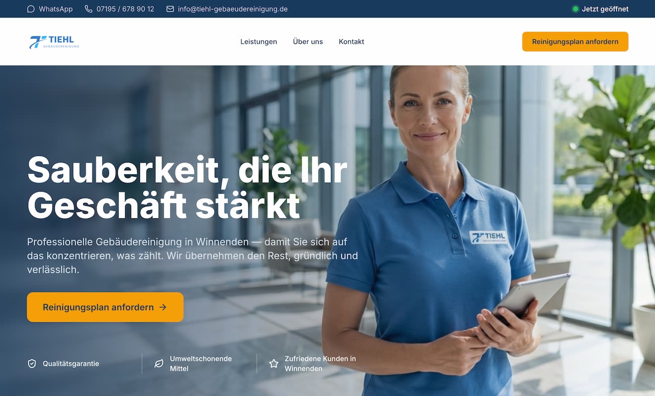 Neue Website nach dem Redesign — modernes Design, klare Conversion-Struktur